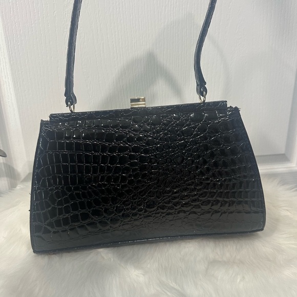 osprey black patent bag Crocodile luxury ladies LB02 Wolveyes selling occasion bag Buy Osprey London Black Mini